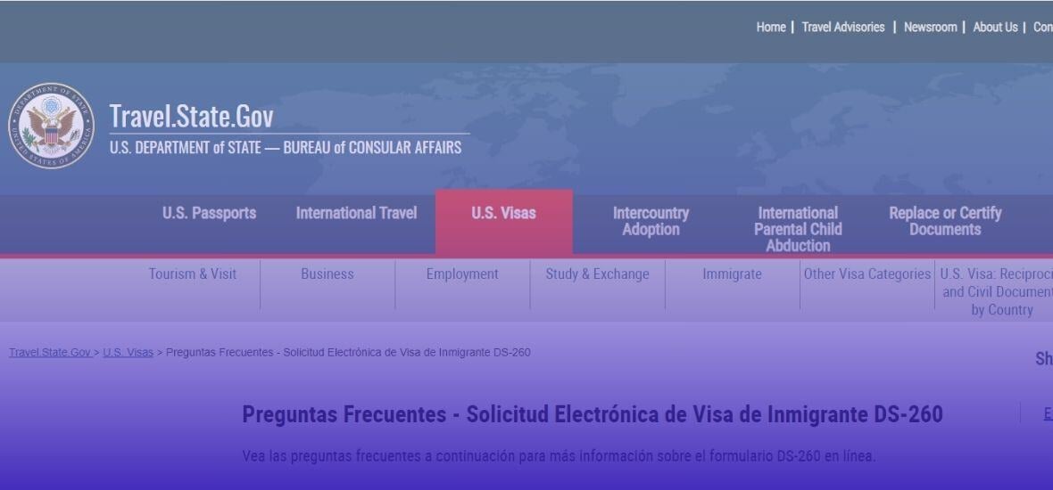 Preguntas frecuentes sobre el fromulario DS-260